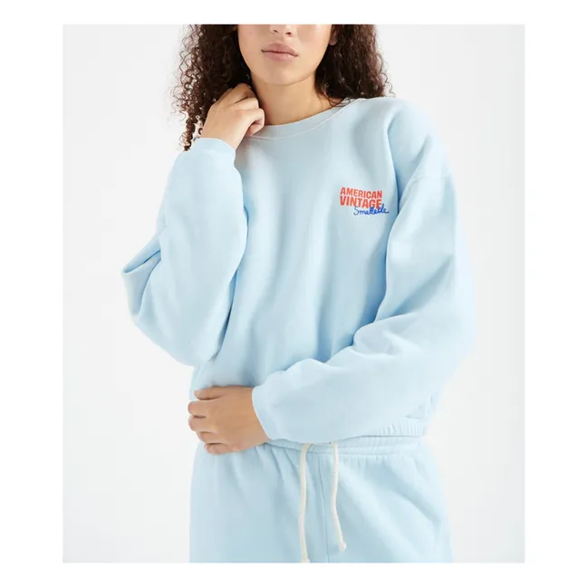 Collaboration American Vintage X Smallable - Sweat Izubird | Bleu ciel