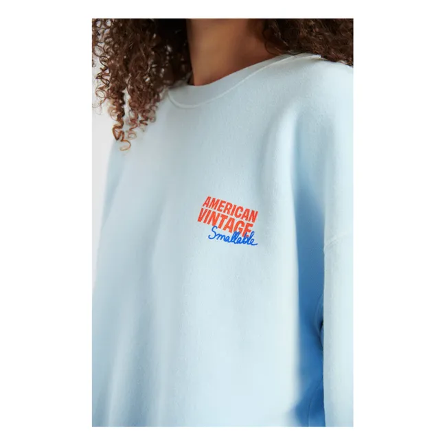 Collaboration American Vintage X Smallable - Sweat Izubird | Bleu ciel