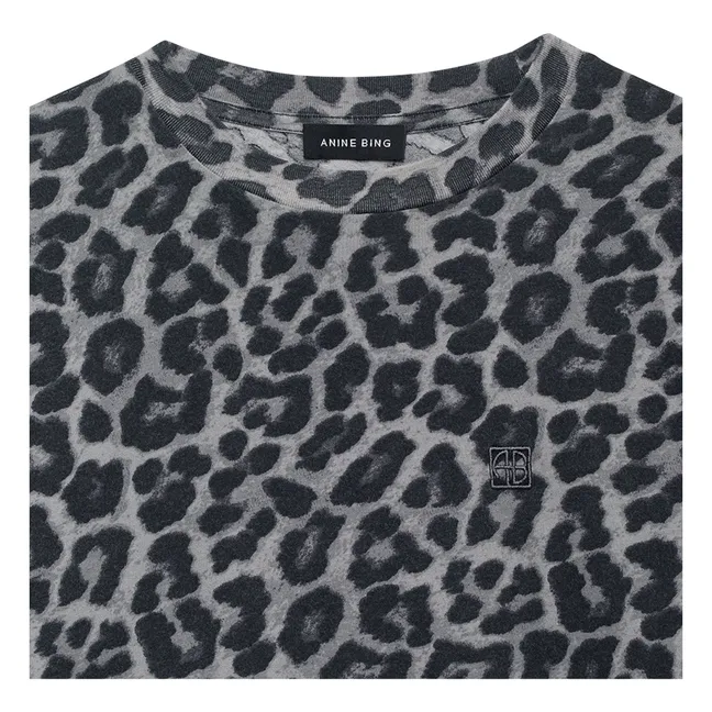 Cohen Leopard Organic Cotton T-shirt | Grey