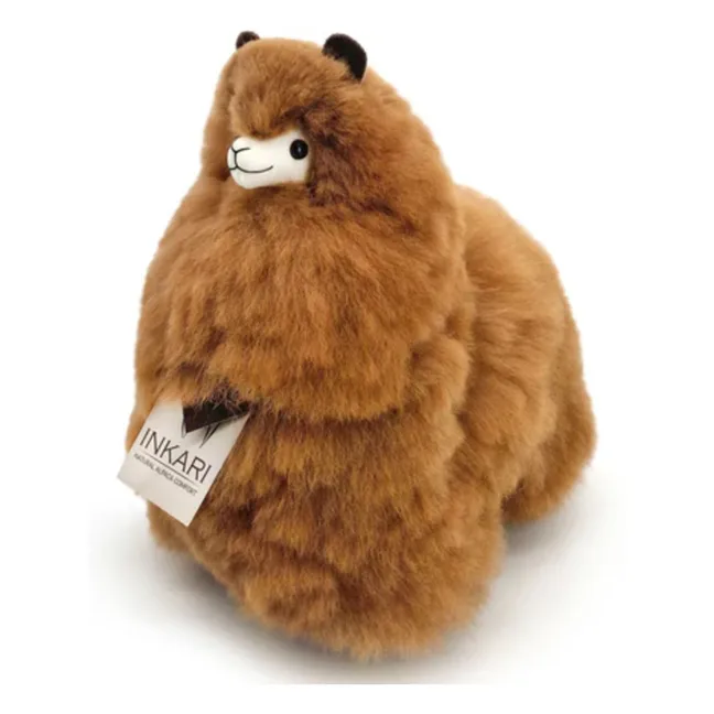 Peluche Lama en alpaga | Marron clair 