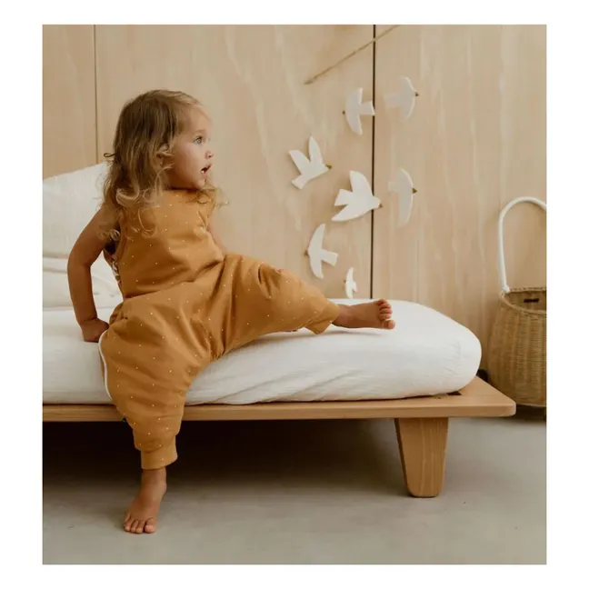 Babyschlafsack mit Füßen für mehrere Jahreszeiten, umkehrbar Bärchen | Kamelbraun