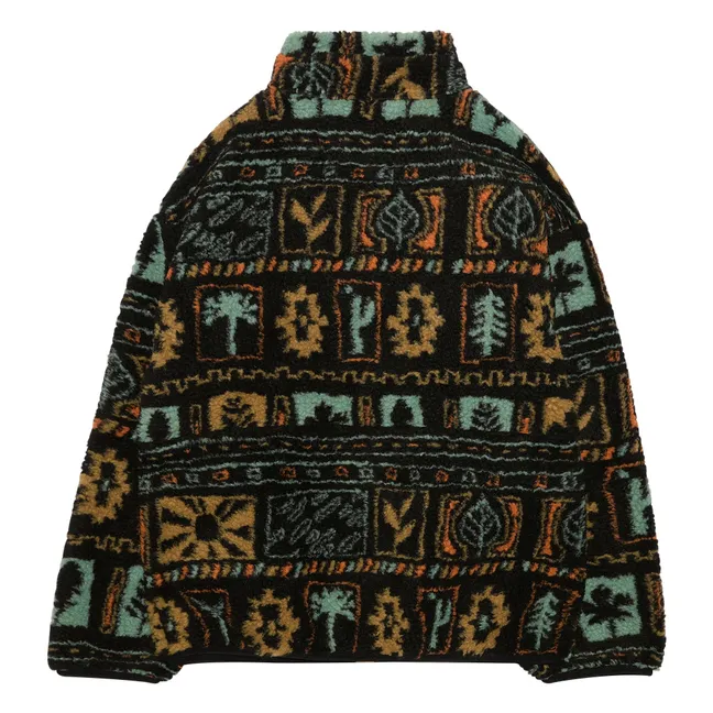 Sherpa Fluffy Jacquard Jacke | Schwarz