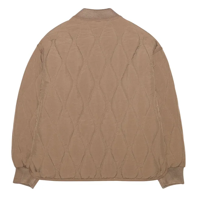 Wooly Quilted Bomber | Taupe grey