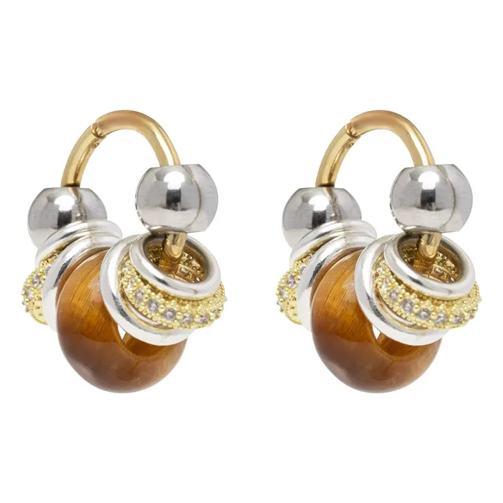 Boucles d'Oreilles Hoops | Camel- Image produit n°3