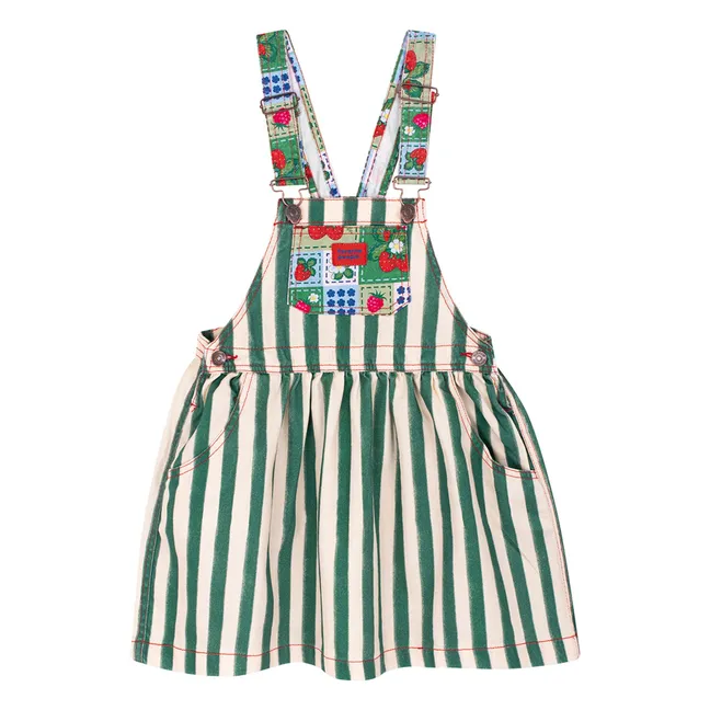 Robe Salopette Fragola Rayée | Vert