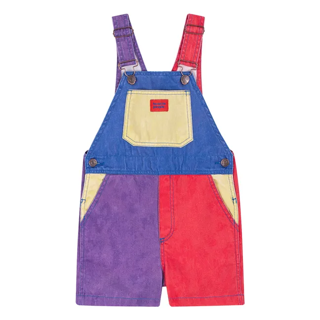 Colorblock Mozzarella Short Dungarees | Purple