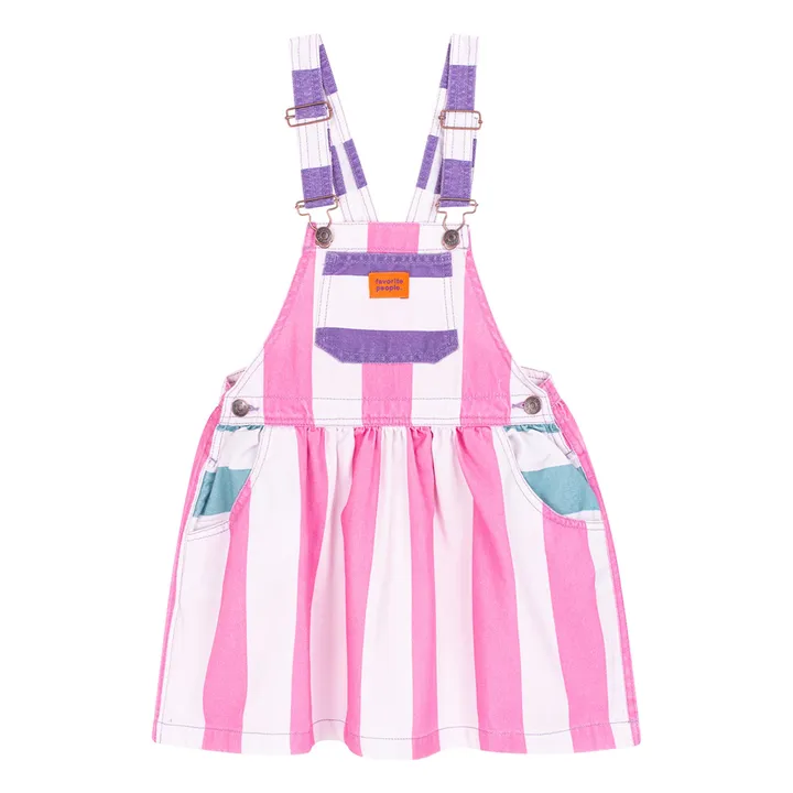 Vestido salopette a rayas Amore | Rosa- Imagen del producto n°0