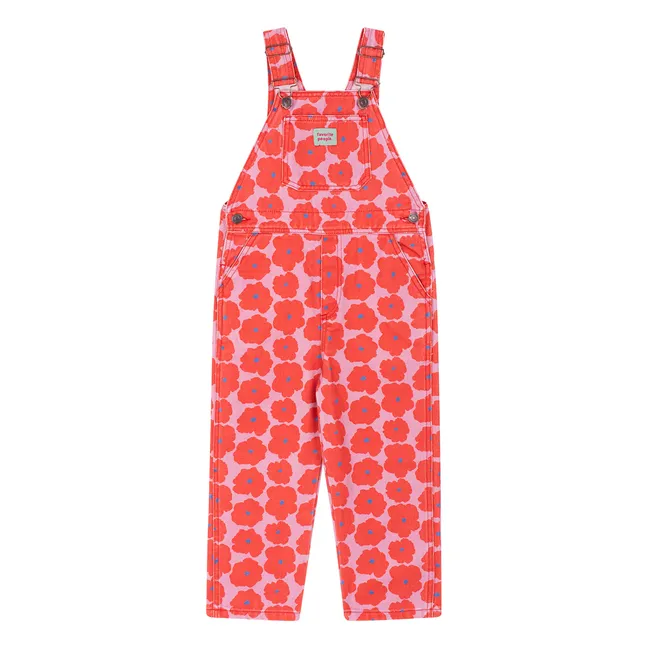 Napoli floral dungarees | Red