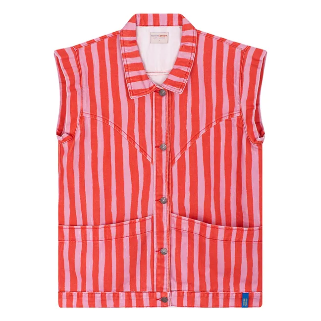 Veste Sans Manches Pasta Fresca Rayée - Collection Femme | Rouge