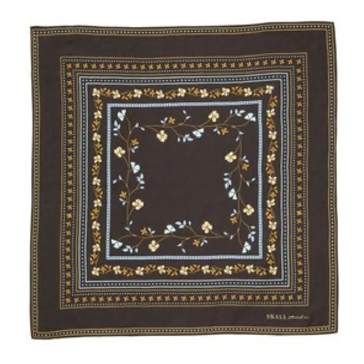 Foulard Carré Floral | Marron foncé- Image produit n°0