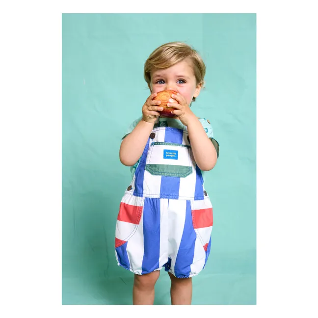 Mono capri a rayas | Azul