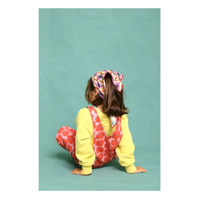 Napoli floral dungarees | Red