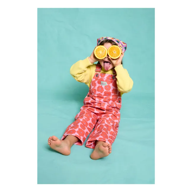 Napoli floral dungarees | Red