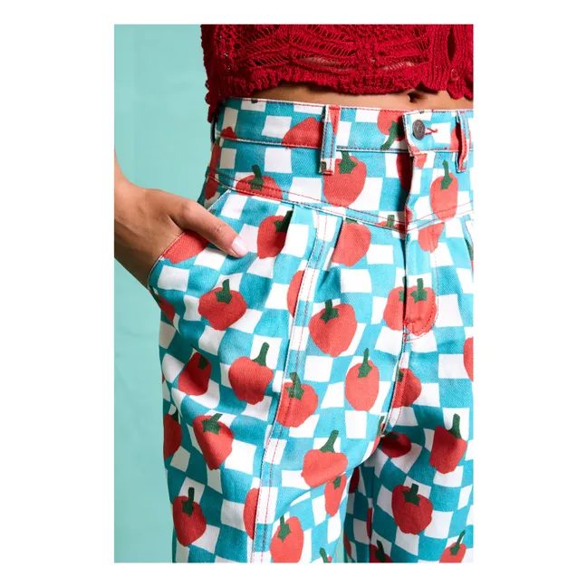 Pantalon La Cantina Tomates - Collection Femme | Turquoise
