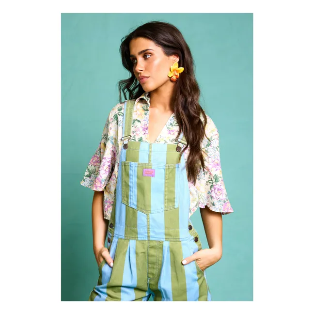 Salopette Courte Ravioli Rayée - Collection Femme | Olive