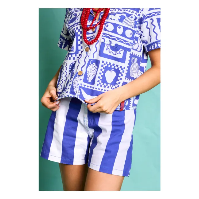 Short Positano Rayé - Collection Femme  | Bleu