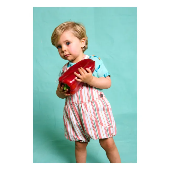 Barboteuse Lasagna Rayée | Rose