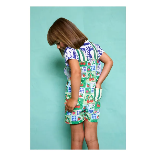 Fragola Strawberry Short Dungarees | Green