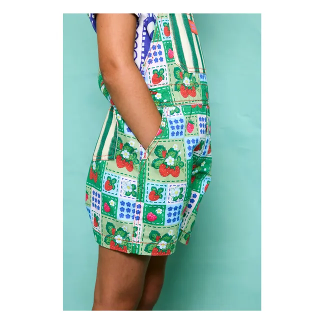 Fragola Strawberry Short Dungarees | Green