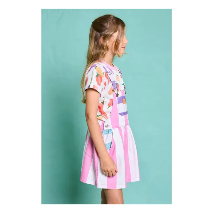 Vestido salopette a rayas Amore | Rosa- Imagen del producto n°5