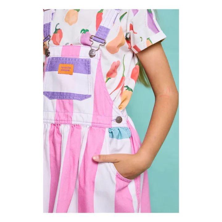 Vestido salopette a rayas Amore | Rosa- Imagen del producto n°2
