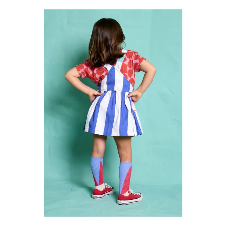 Vestido peto capri a rayas | Azul- Imagen del producto n°6