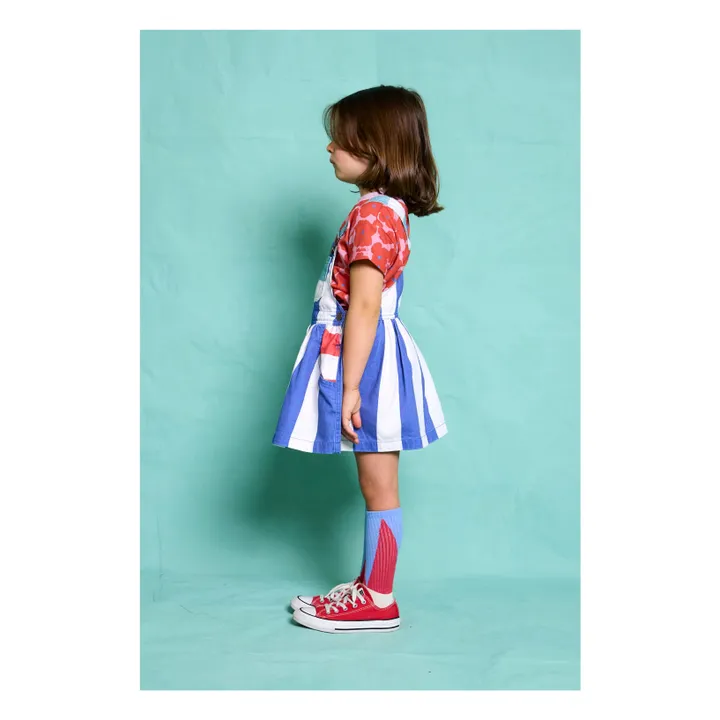 Vestido peto capri a rayas | Azul- Imagen del producto n°5