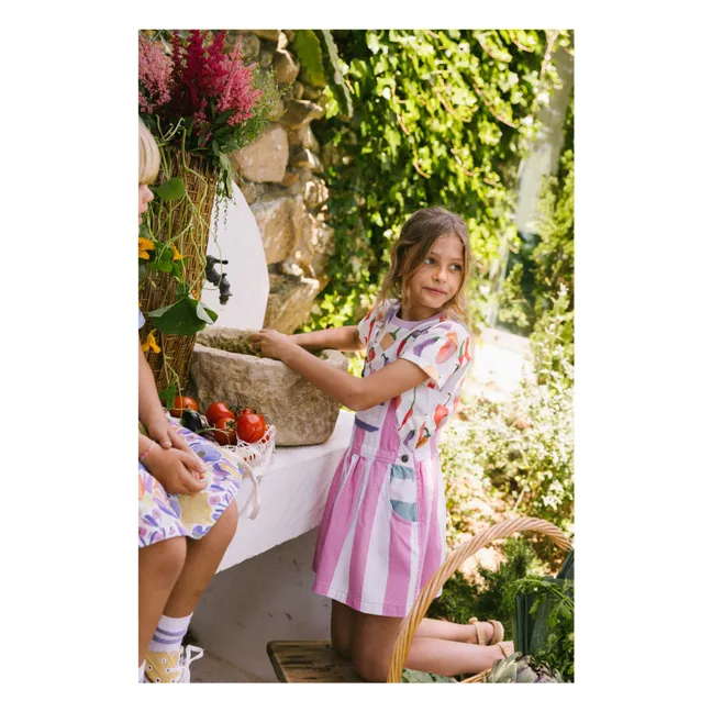 Amore Striped Salopette Dress | Pink