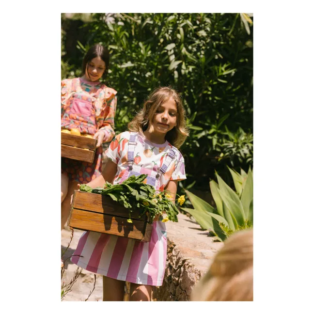 Robe Salopette Amore Rayée | Rose