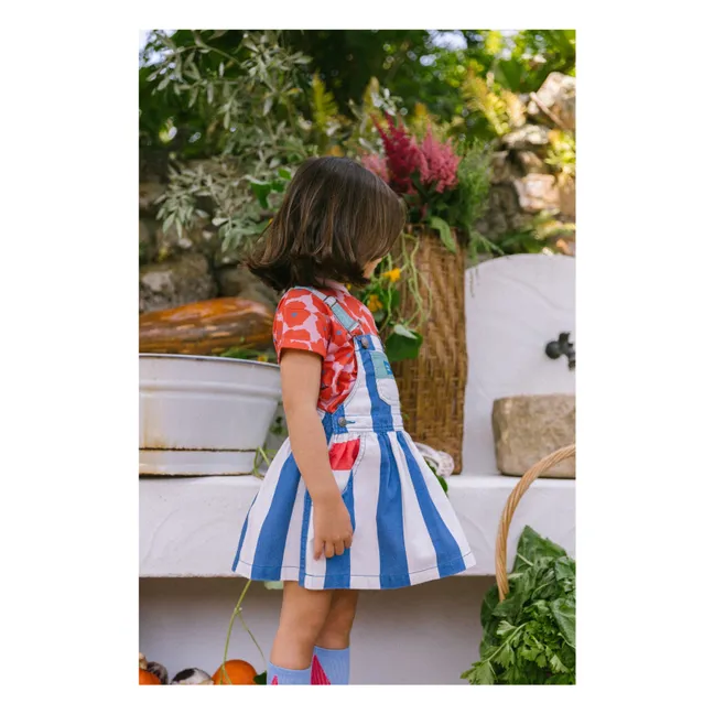 Vestido peto capri a rayas | Azul