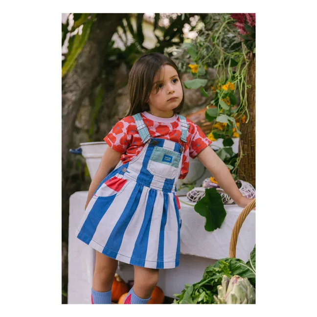 Vestido peto capri a rayas | Azul