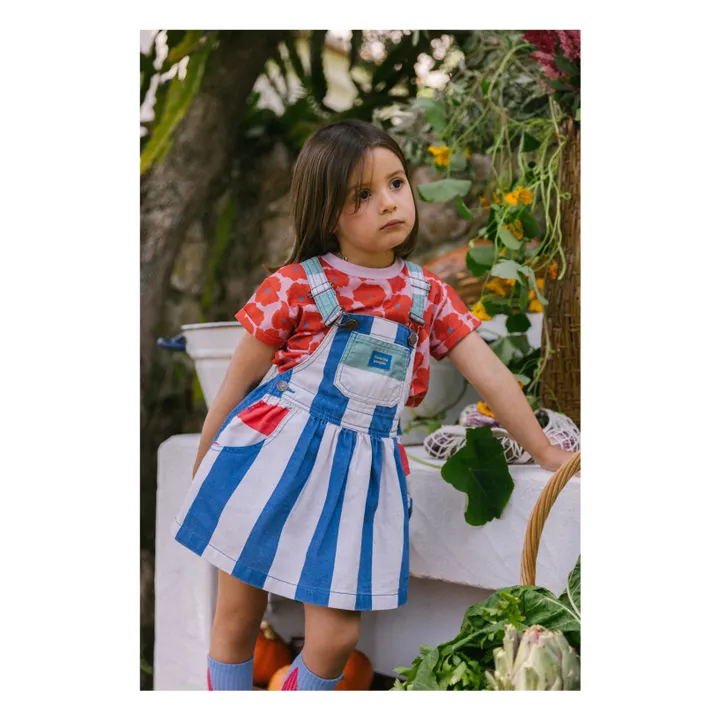 Vestido peto capri a rayas | Azul- Imagen del producto n°4