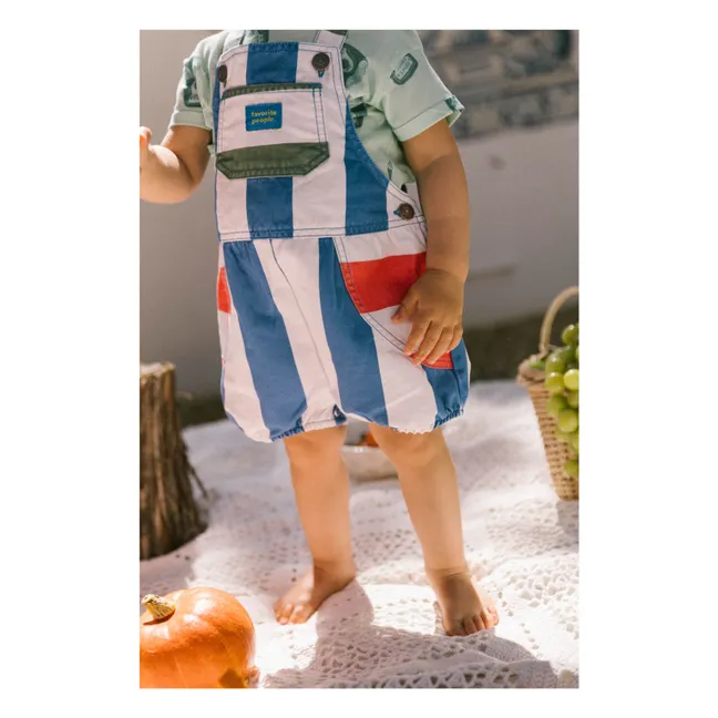 Mono capri a rayas | Azul