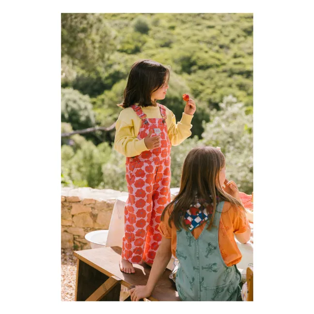 Napoli floral dungarees | Red