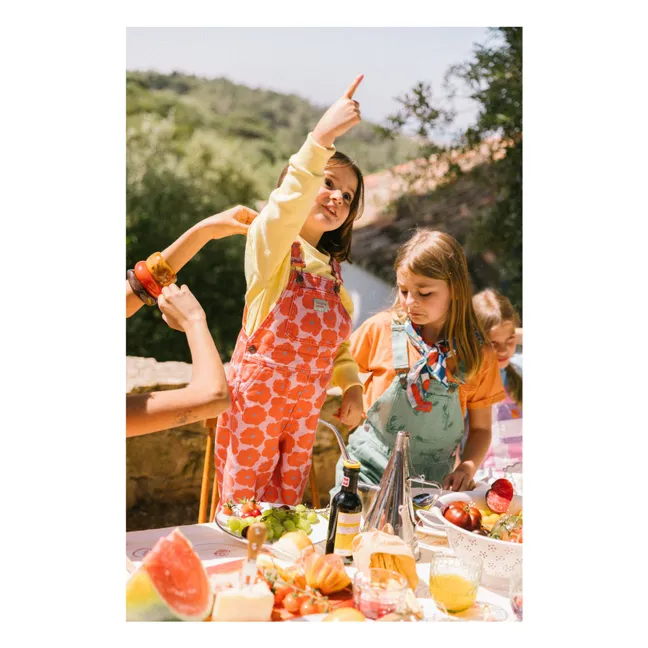Napoli floral dungarees | Red