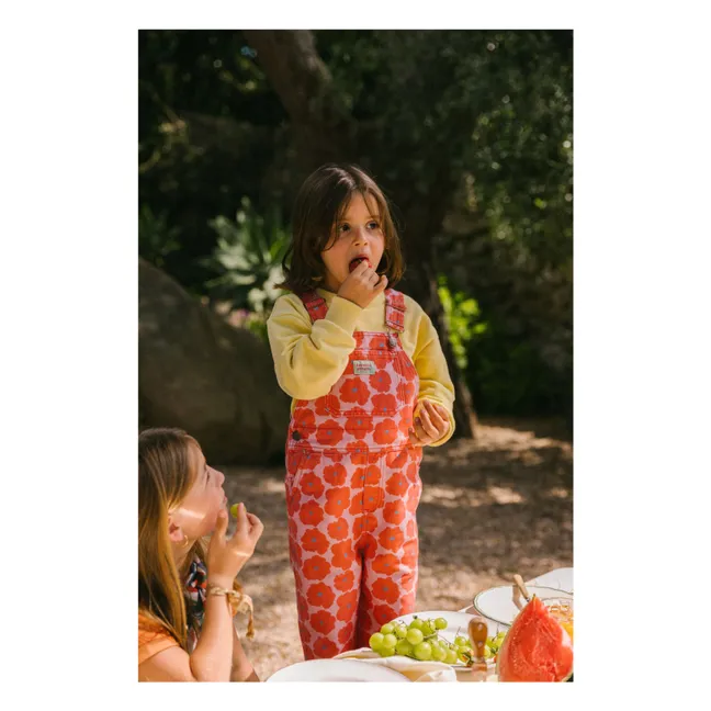 Napoli floral dungarees | Red