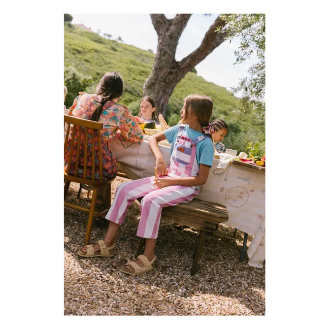 Amore Striped Dungarees | Pink