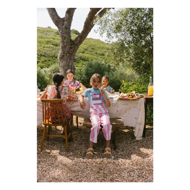 Amore Striped Dungarees | Pink