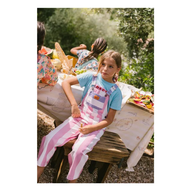Amore Striped Dungarees | Pink