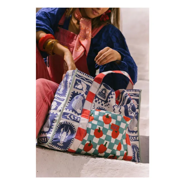 Tote Bag Positano Tomatoes | Blue