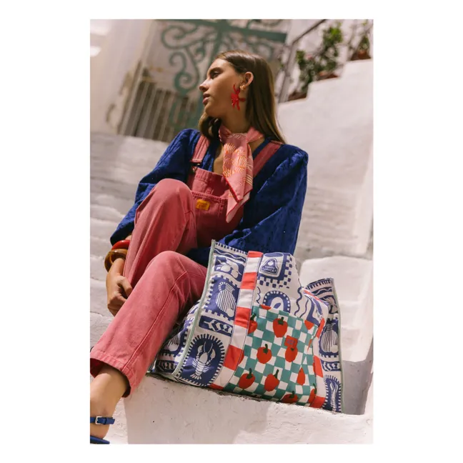 Tote Bag Positano Tomatoes | Blue