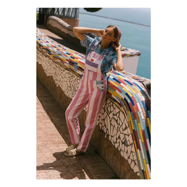 Amore Striped Dungarees - Women's Collection | Pink