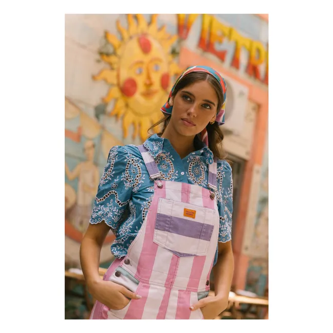 Amore Striped Dungarees - Women's Collection | Pink