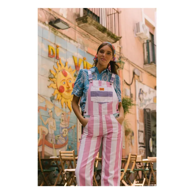 Salopette Amore Rayée - Collection Femme | Rose