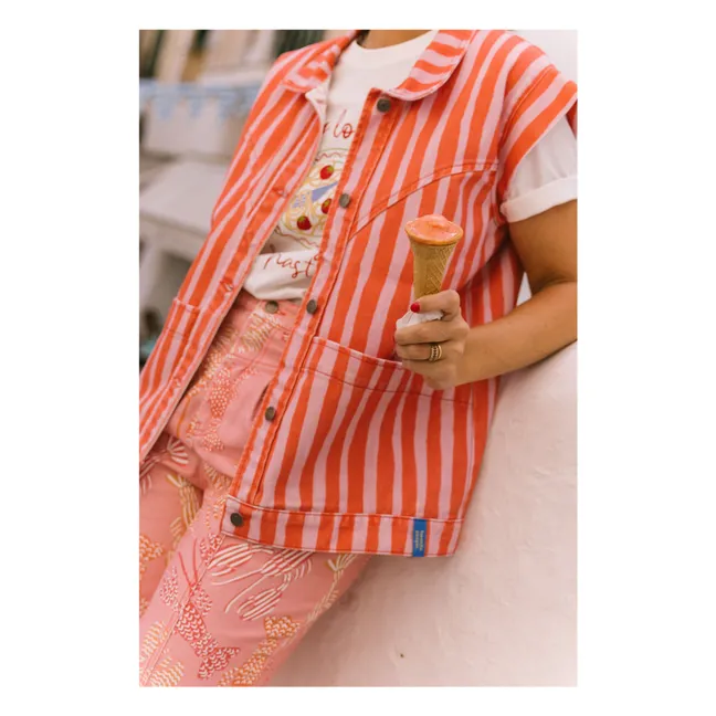 Veste Sans Manches Pasta Fresca Rayée - Collection Femme | Rouge