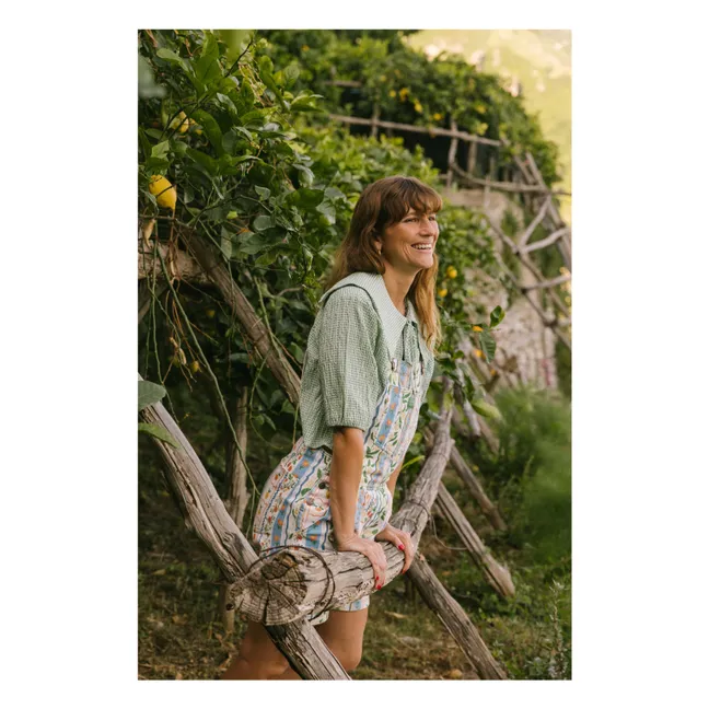 Amalfi Floral Short Dungarees - Women's Collection | Blue