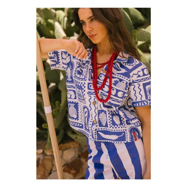 Positano Olives shirt - Women's collection | Blue