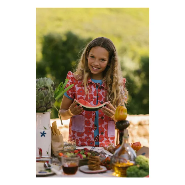 Napoli Floral Sleeveless Jacket | Red