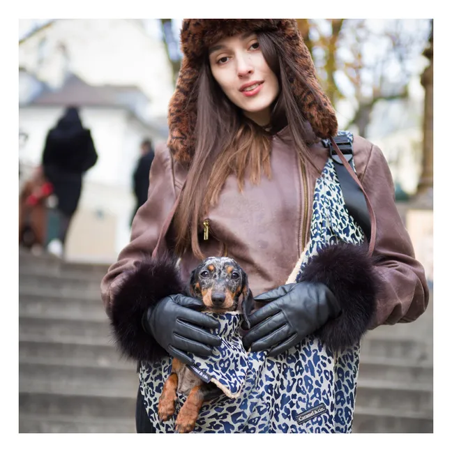 Borsa da passeggio Cross Body Leopard Dog | Grigio