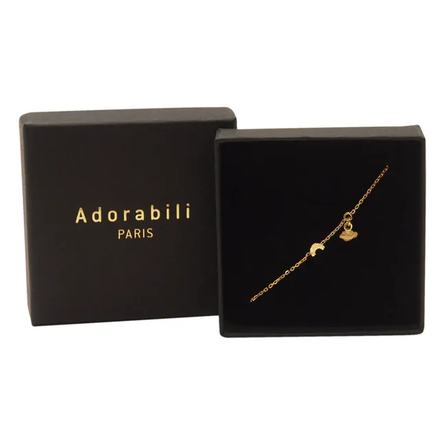 Bracelet Duo Charms Arc-en-ciel Nuage | Doré